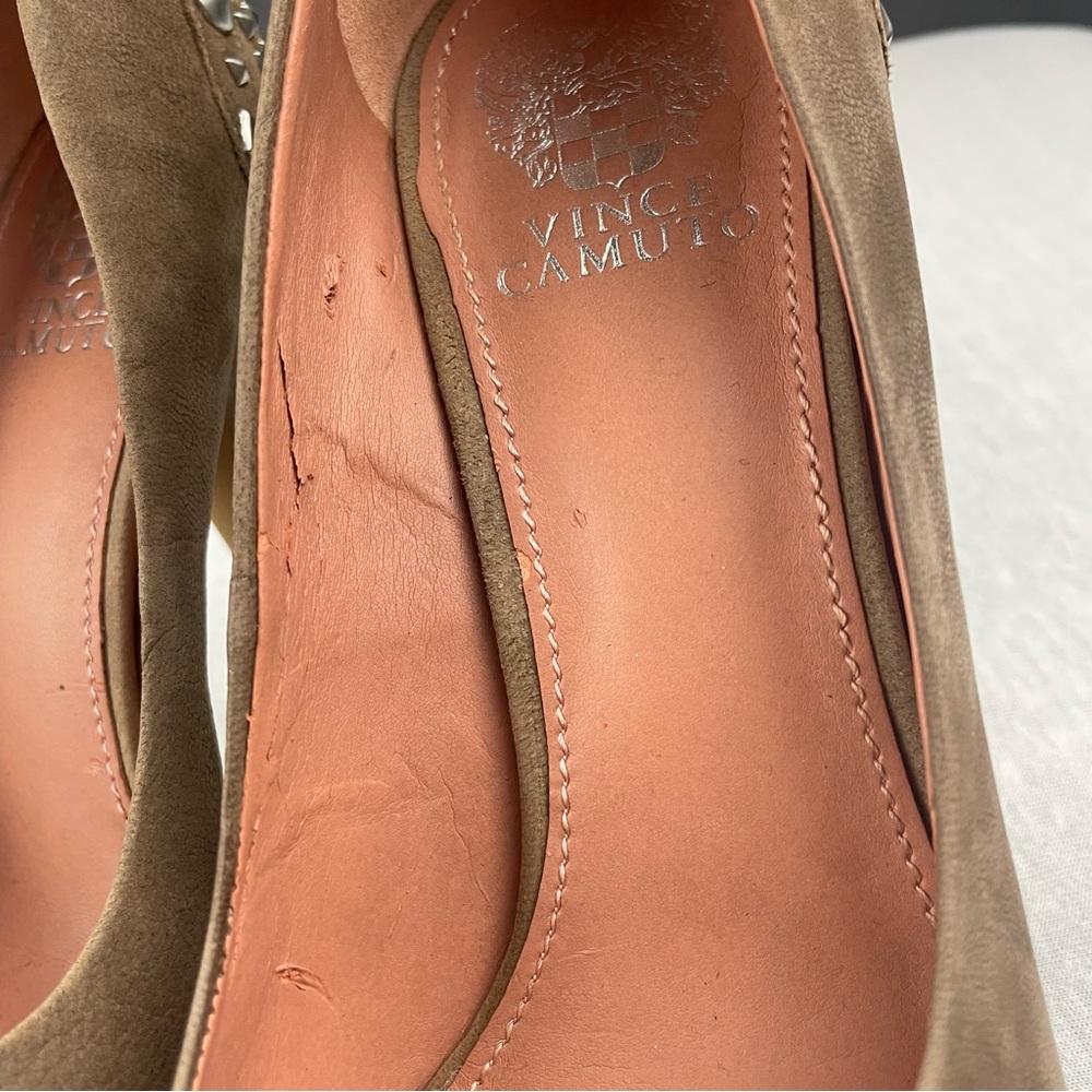 Vince Camuto Malaya Brown Tan Studded Pumps Heels Womens Size 7.5 - Picture 7 of 10